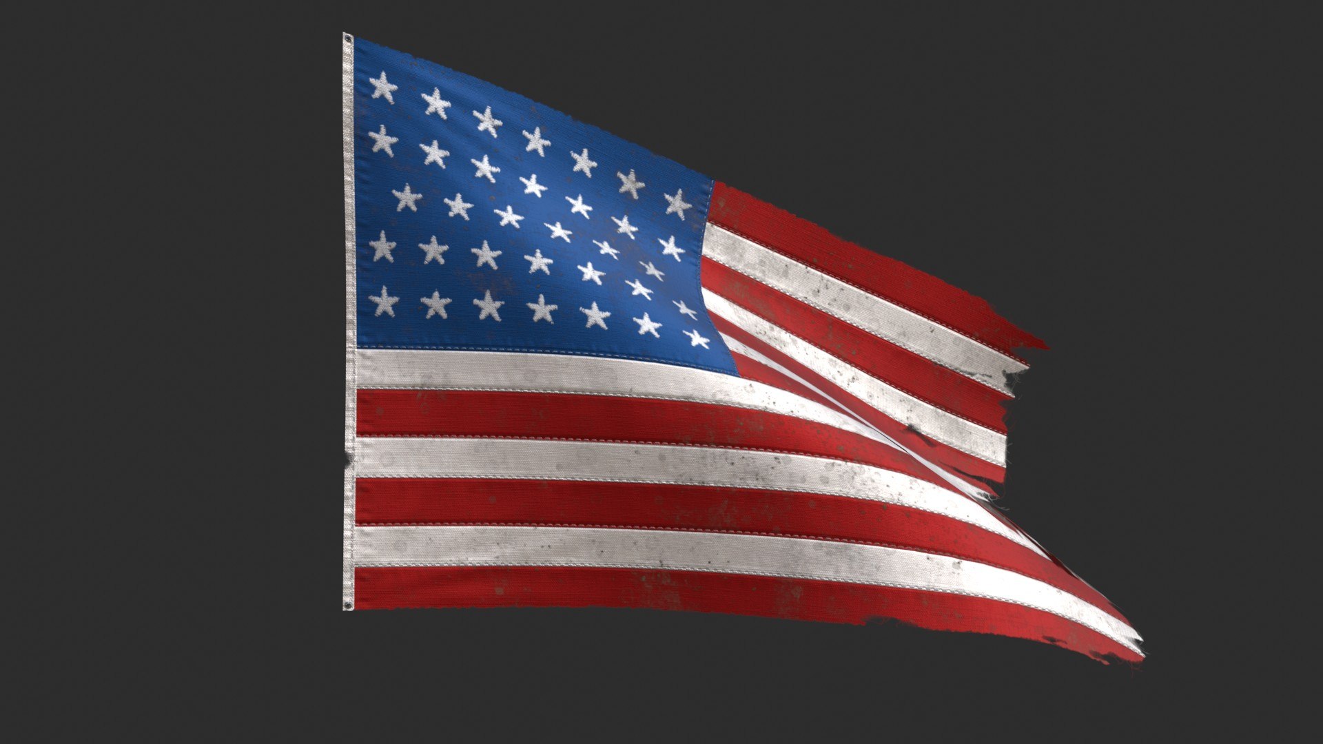 American 34 Stars Flag 3D Model TurboSquid 1476216