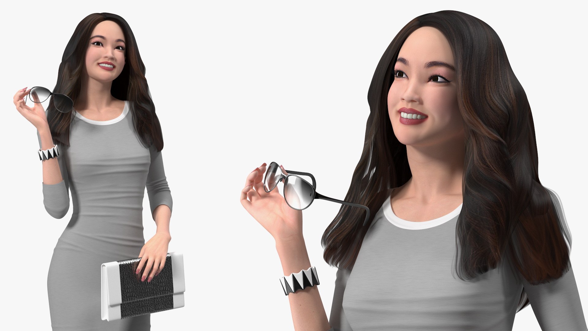 Woman with Virtual Dressing Mirror 3D model TurboSquid 2174367