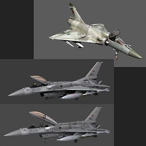 3D F-16 E and F with Mirage 2000 UAE