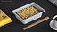 Instant Noodles in White Plastic Bowl with Chopsticks