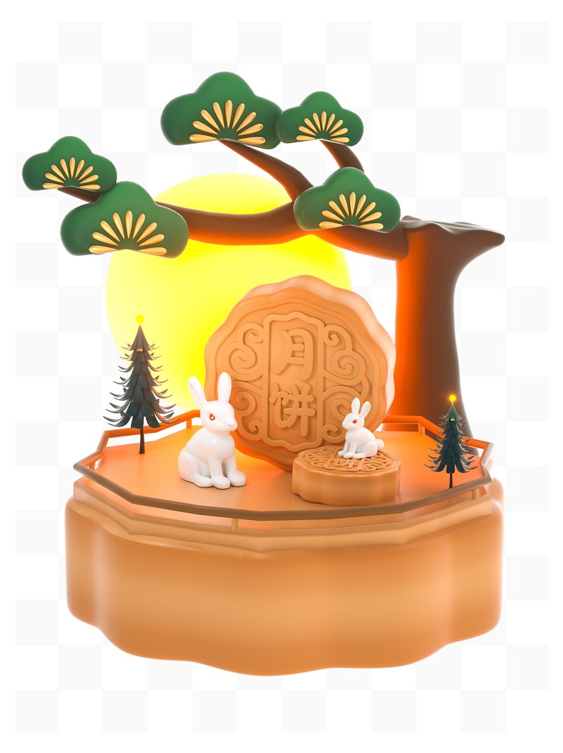 3D Model 3D Mid-Autumn Festival Moon Rabbit - TurboSquid 2051604