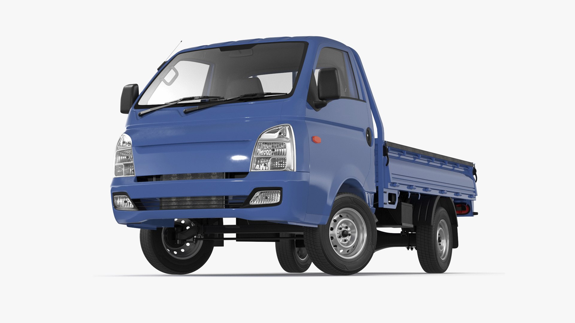 Flatbed Truck Blue Rigged for Cinema 4D 3D model preview