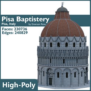 pisa baptistery 3d model