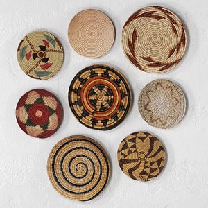 3D set african baskets wall model
