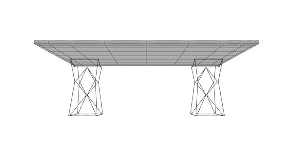3D geometric shape wooden table model - TurboSquid 1268915