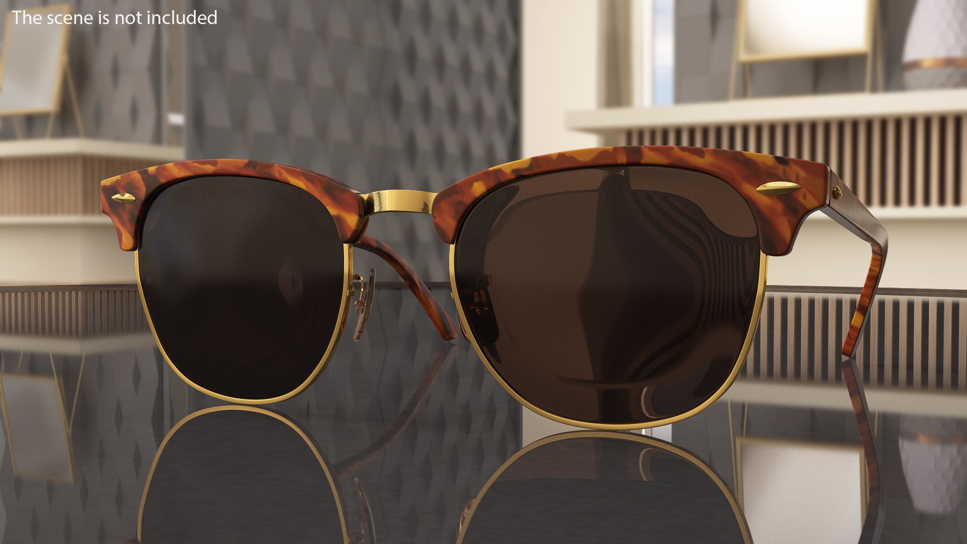 Tortoise Sunglasses 3D model preview