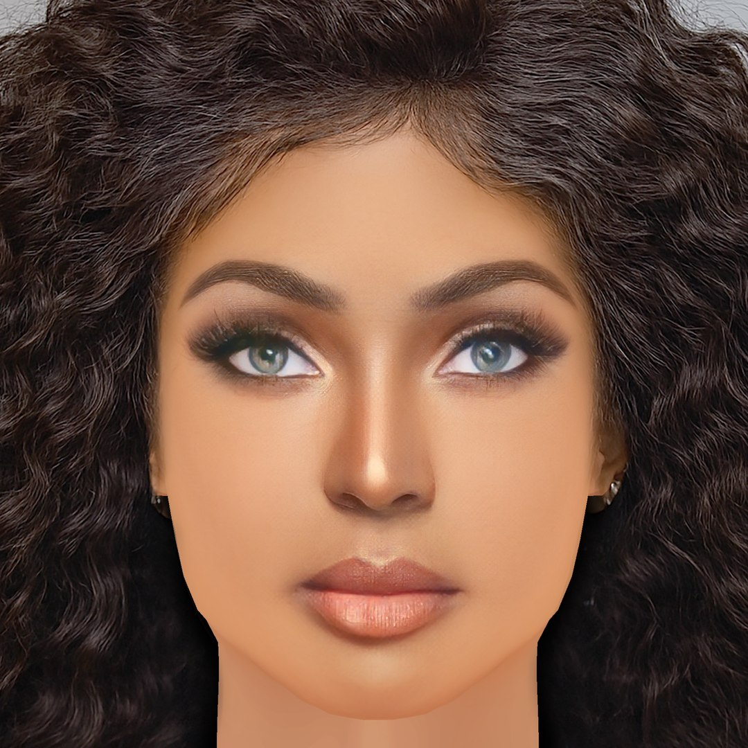 Amara La Negra Head - No Hair - Low Poly Head For Game 3D Model ...