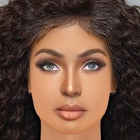 Amara La Negra Head - No Hair - Low poly head for game