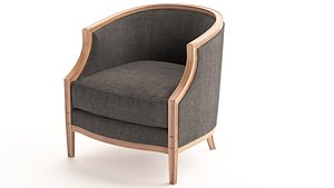 3D model Curved Lounge Armchair Tubchair