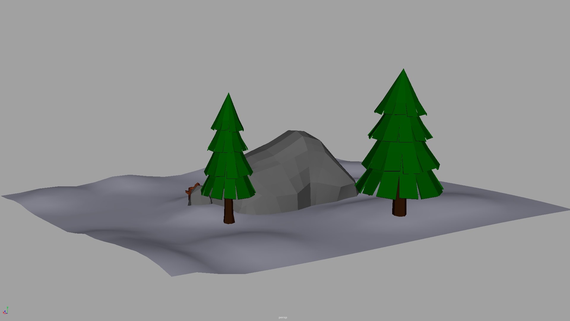 Free 3D Lowpoly Cave Snow Fire Environment Model - TurboSquid 2105855
