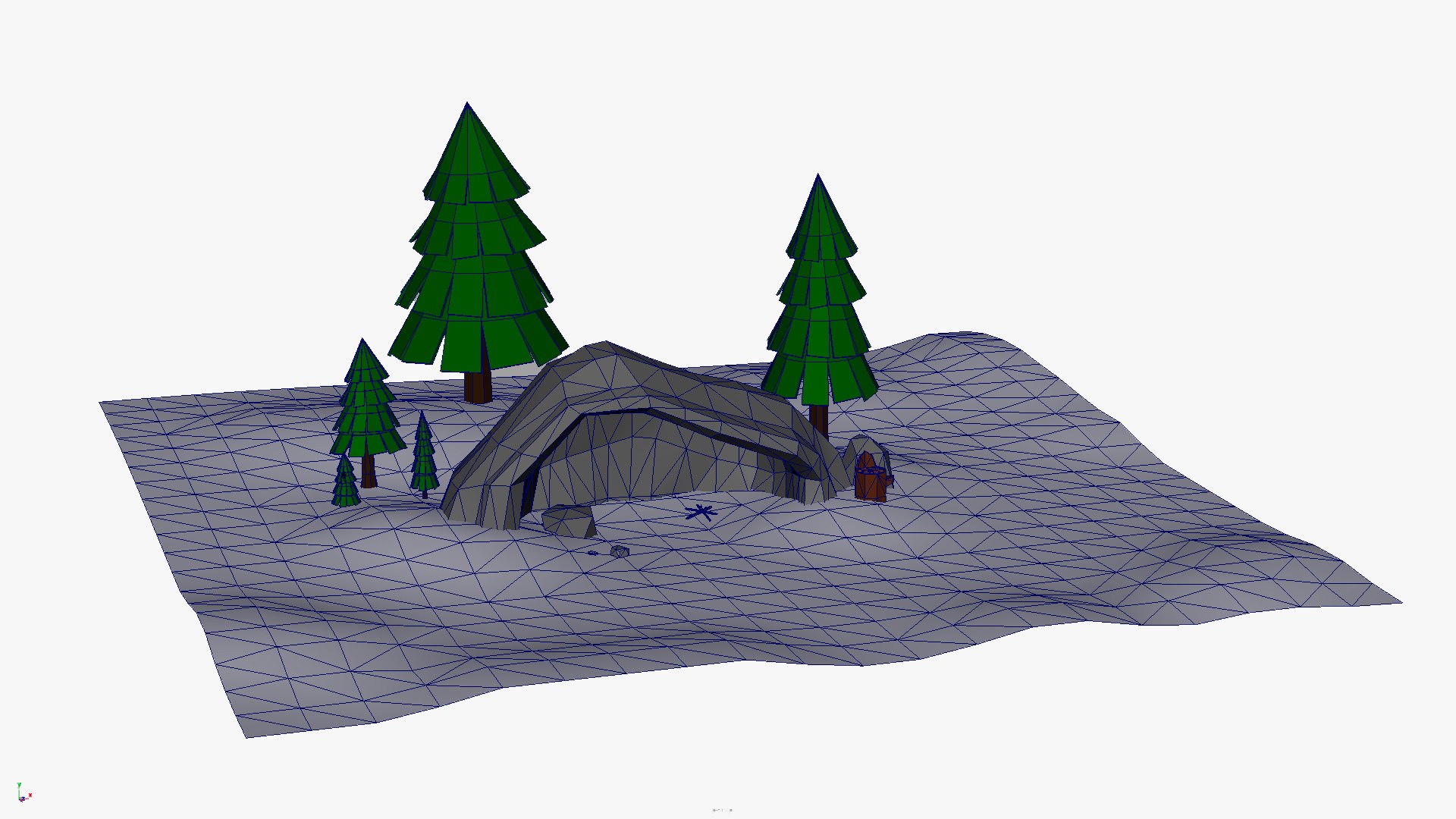 Free 3D Lowpoly Cave Snow Fire Environment Model - TurboSquid 2105855