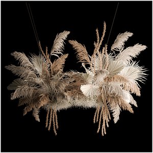 3D model Hanging Bouquet Of Dry Reeds For Decoration 257