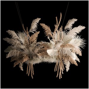 Hanging Bouquet Of Dry Reeds For Decoration 257