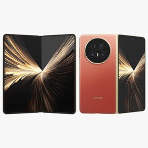Honor Magic V5 Reddish Brown Animated 3D