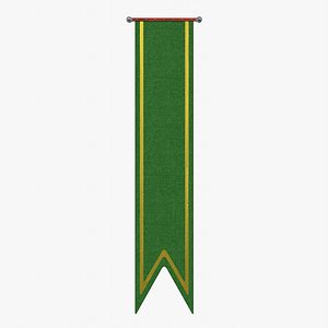 3D Wall Banner Serrated Green