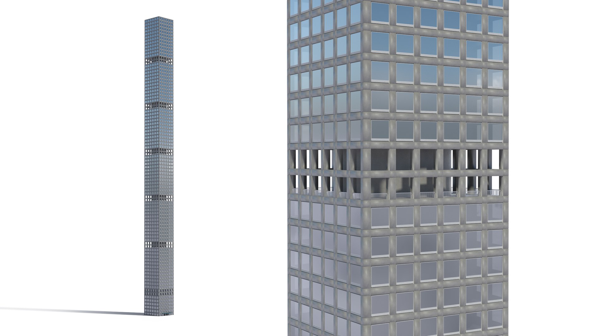Skyscraper 432 Park Avenue 3D model preview