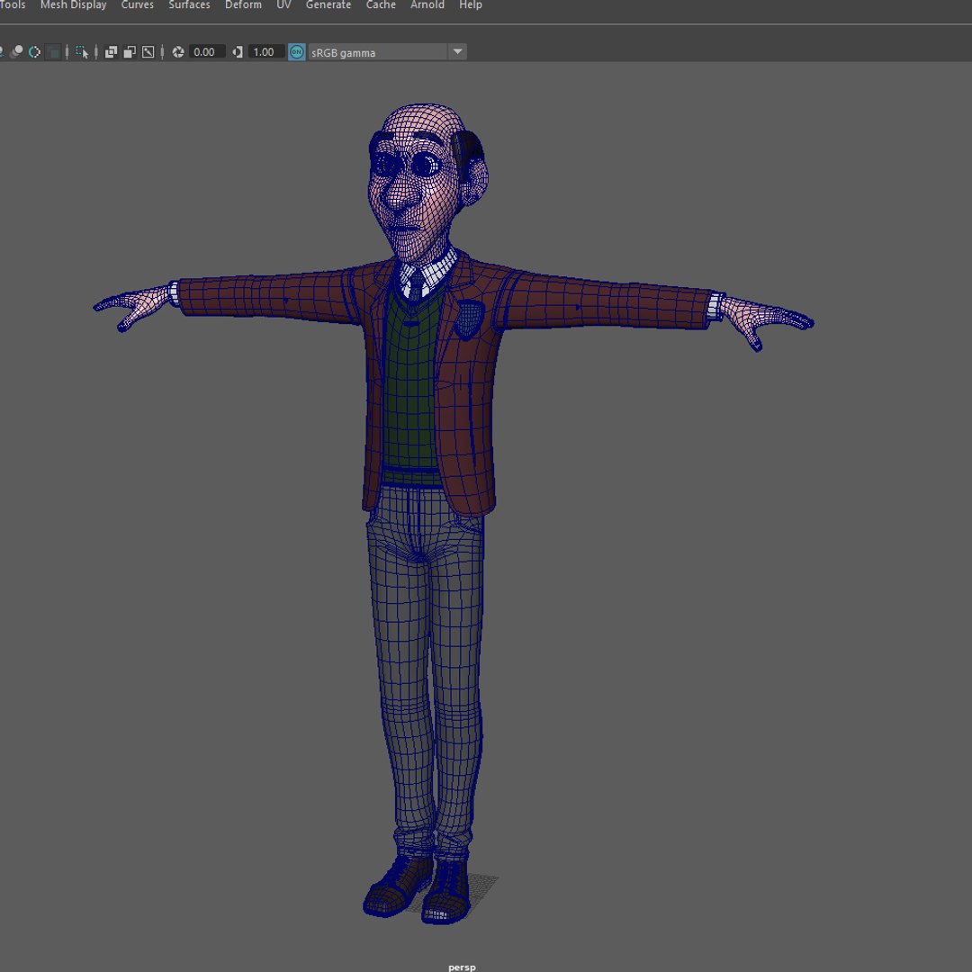 Man Cartoon Professor 02 Model - TurboSquid 1623004