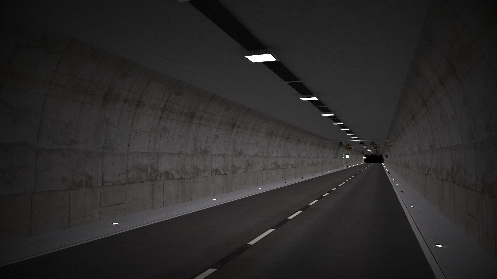 Road Tunnel Scene 3D Model TurboSquid 1493075