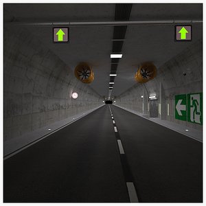 road tunnel scene 3D model