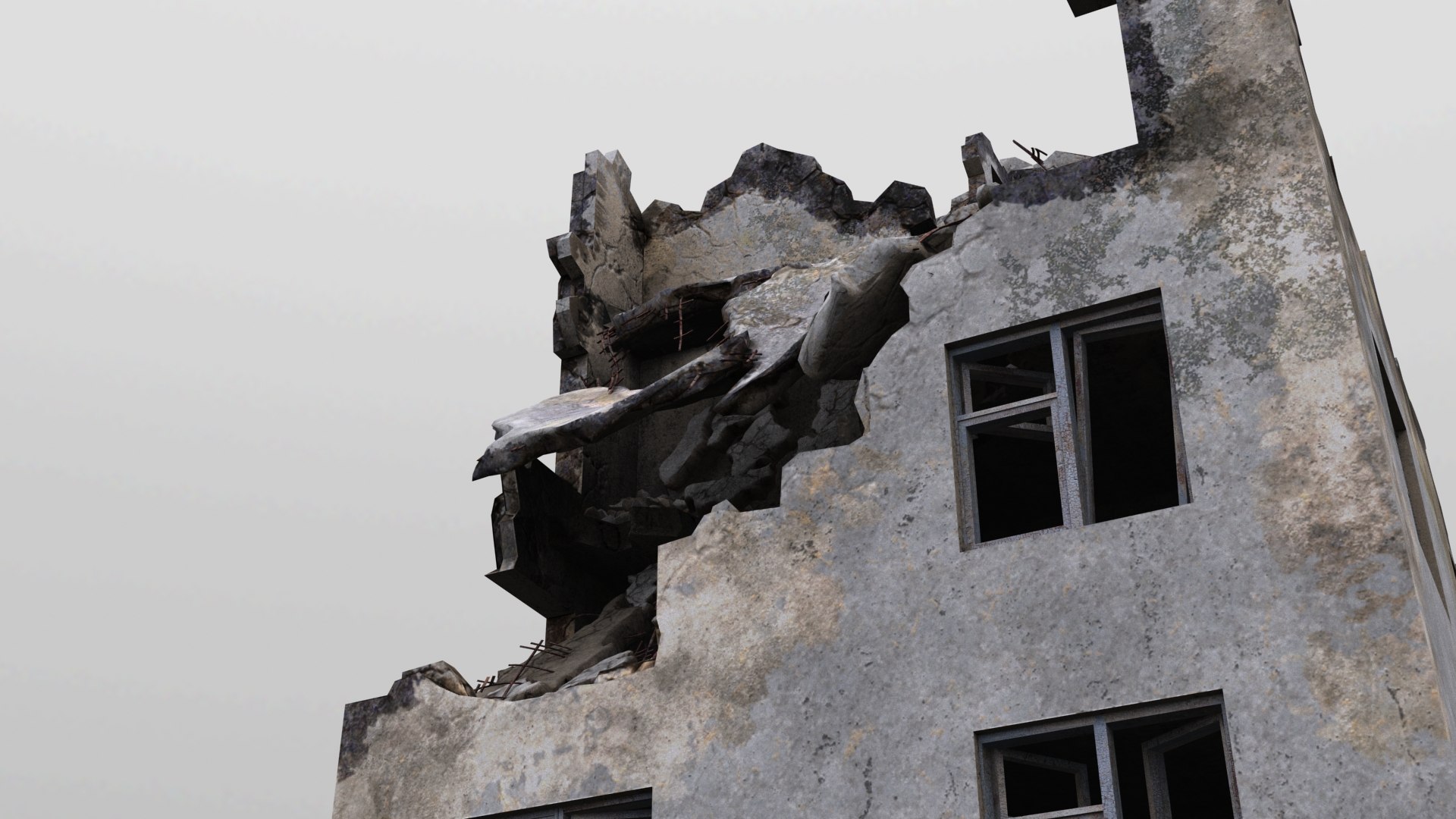 3D Ruined Building Model - TurboSquid 1547566