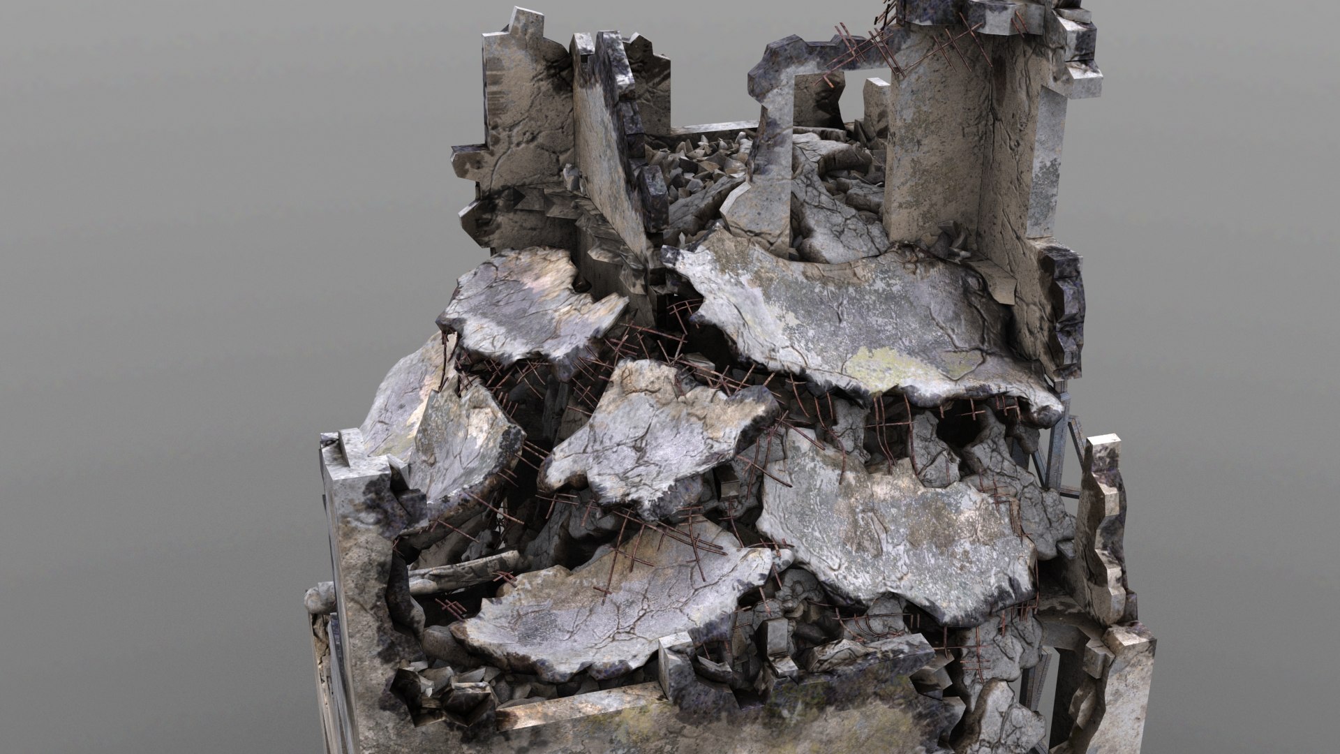 3D Ruined Building Model - TurboSquid 1547566