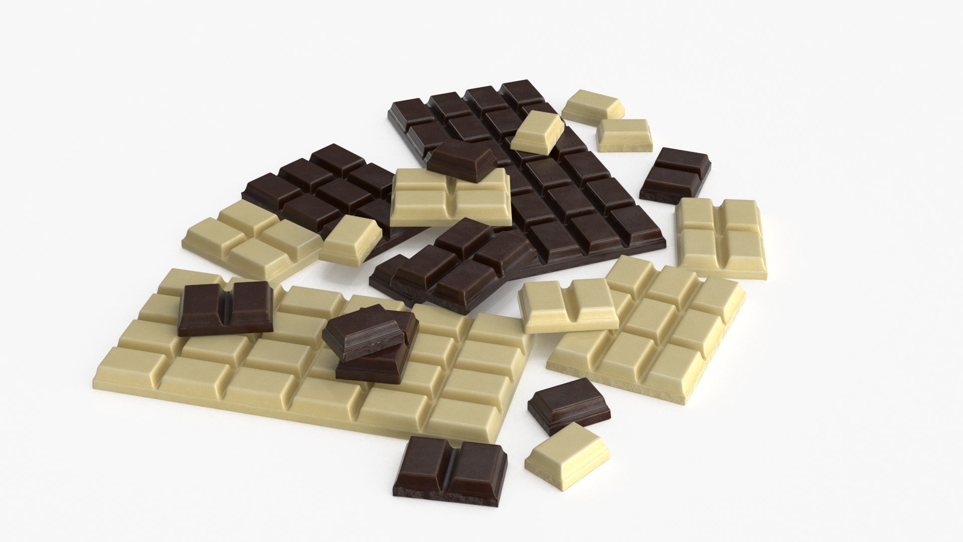Dark and White Chocolate Set 3D model https://p.turbosquid.com/ts-thumb/Qx/wyAzTI/VP/chocolate_0016/jpg/1691146477/1920x1080/fit_q87/ba39ae487082ada2217e54b8e23585d0cc9e46b6/chocolate_0016.jpg