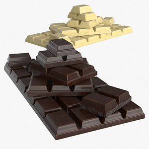 Dark and White Chocolate Set 3D model