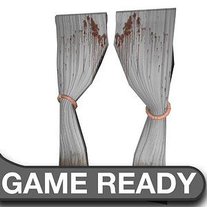 3d model of dirty curtains