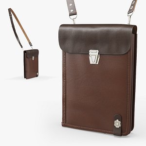 Retro Cold War Military Officer Tablet Case Vertical Brown 3D model