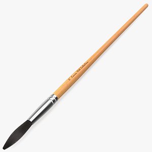 Artist Paint Brush with Fur 3D model
