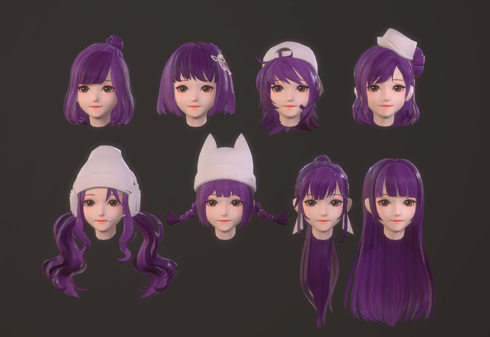Anime Characters  A 3D model collection by fleshmobproductions  Sketchfab