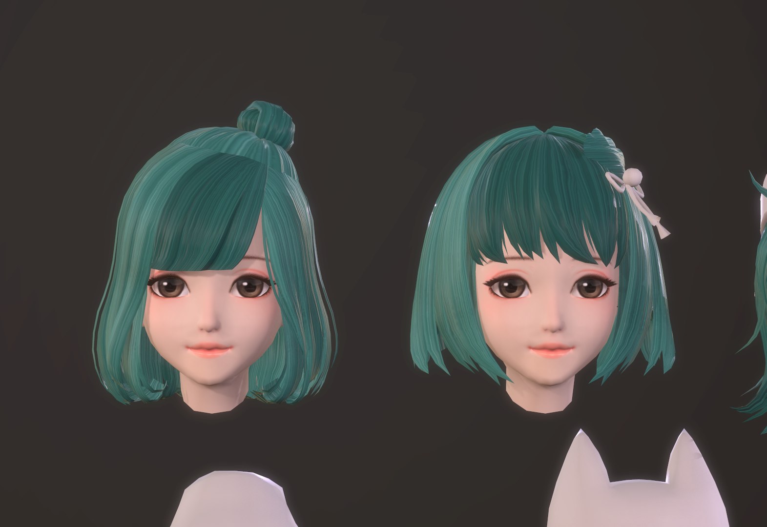 3D girl hair anime - TurboSquid 1464441