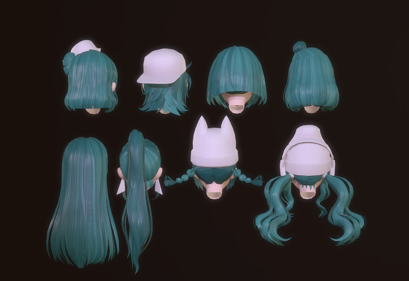 3D girl hair anime - TurboSquid 1464441