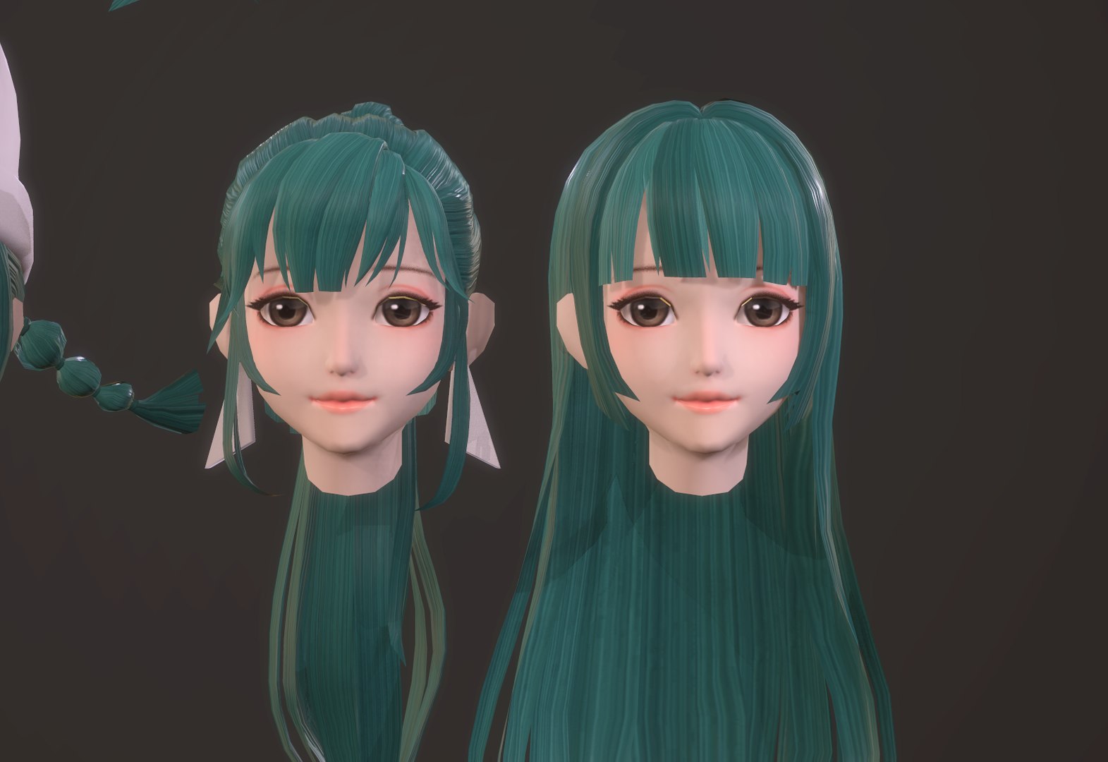 3D girl hair anime - TurboSquid 1464441