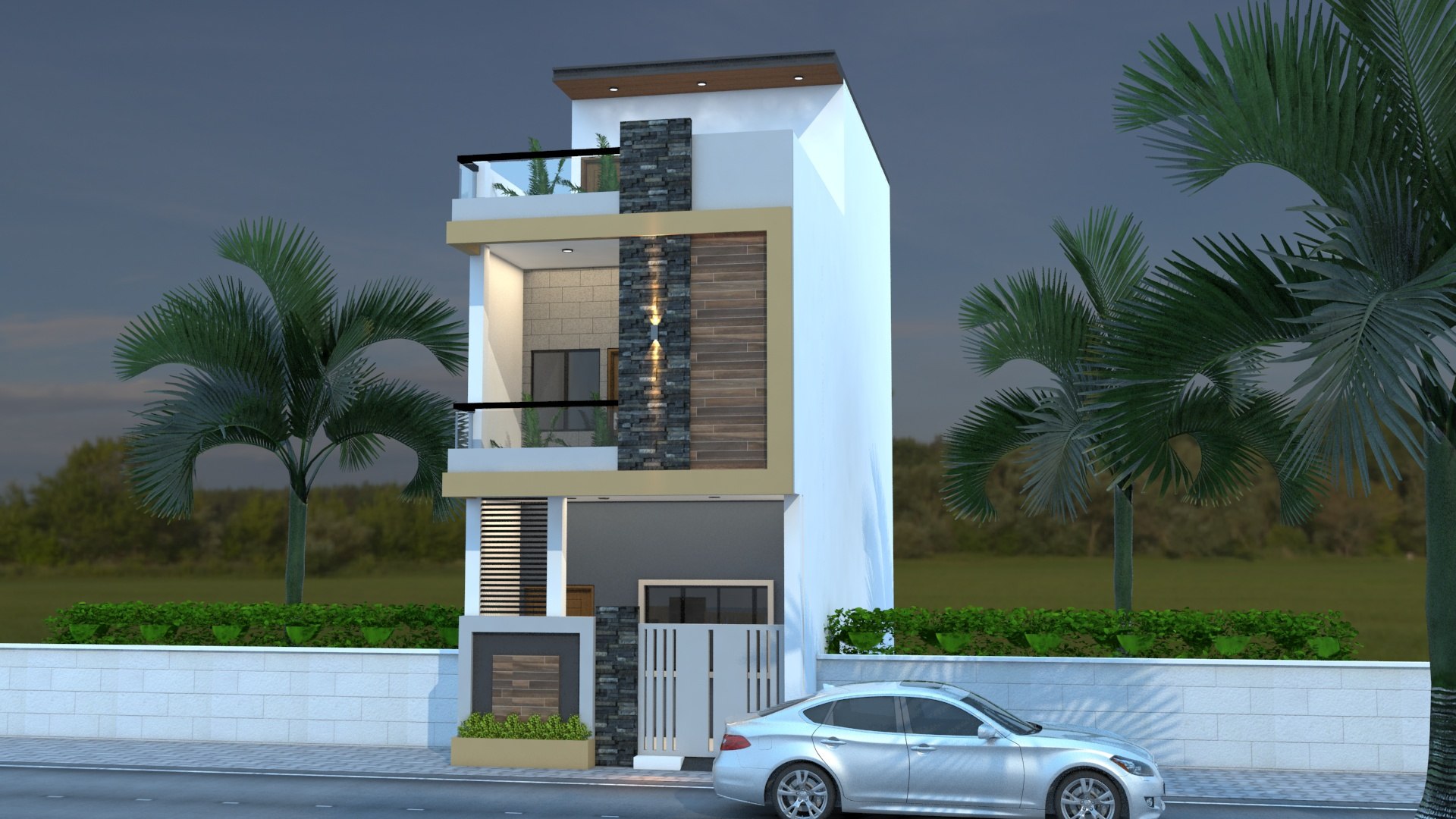 3D 3D Modern Building Elevation - TurboSquid 1981243