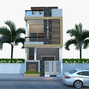 3D Modern Building Elevation