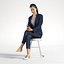 3D People Asian Woman Business Sitting Low poly Emily 001 with phone