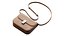 3D Brown Flap Genuine Leather Square Shoulder Message Bag