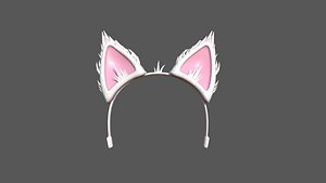 3D model Furry Ears Tiara A06 White - Headband Character Design