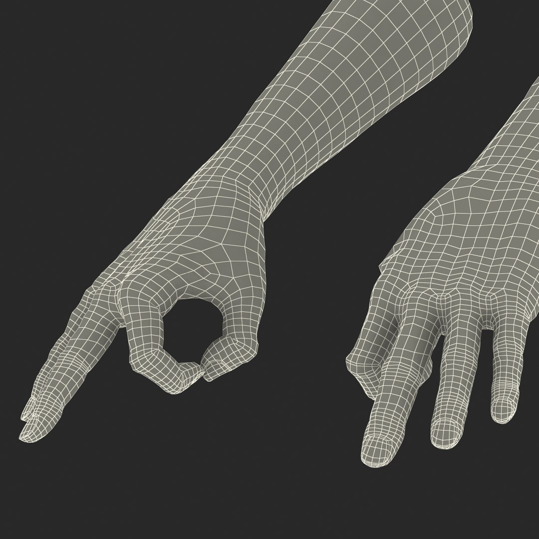 old man hands 3 3d model