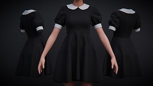 black peter pan collar dress