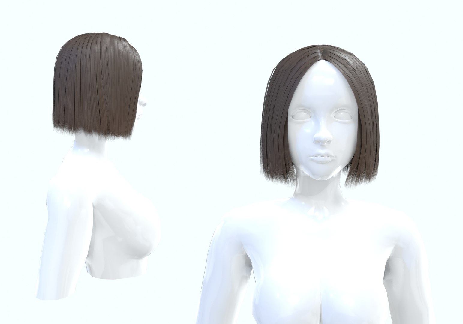 Short Hair Hair Style Girl Short Hair Cape 2 - 3D Model by cg-bob