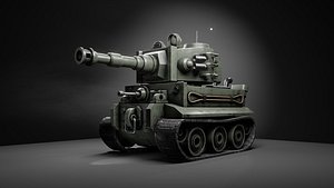 Stylized battle tank Tiger 3D model