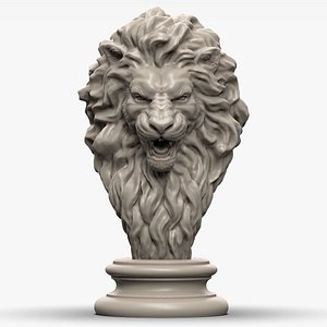 Lion Head Sculpture
