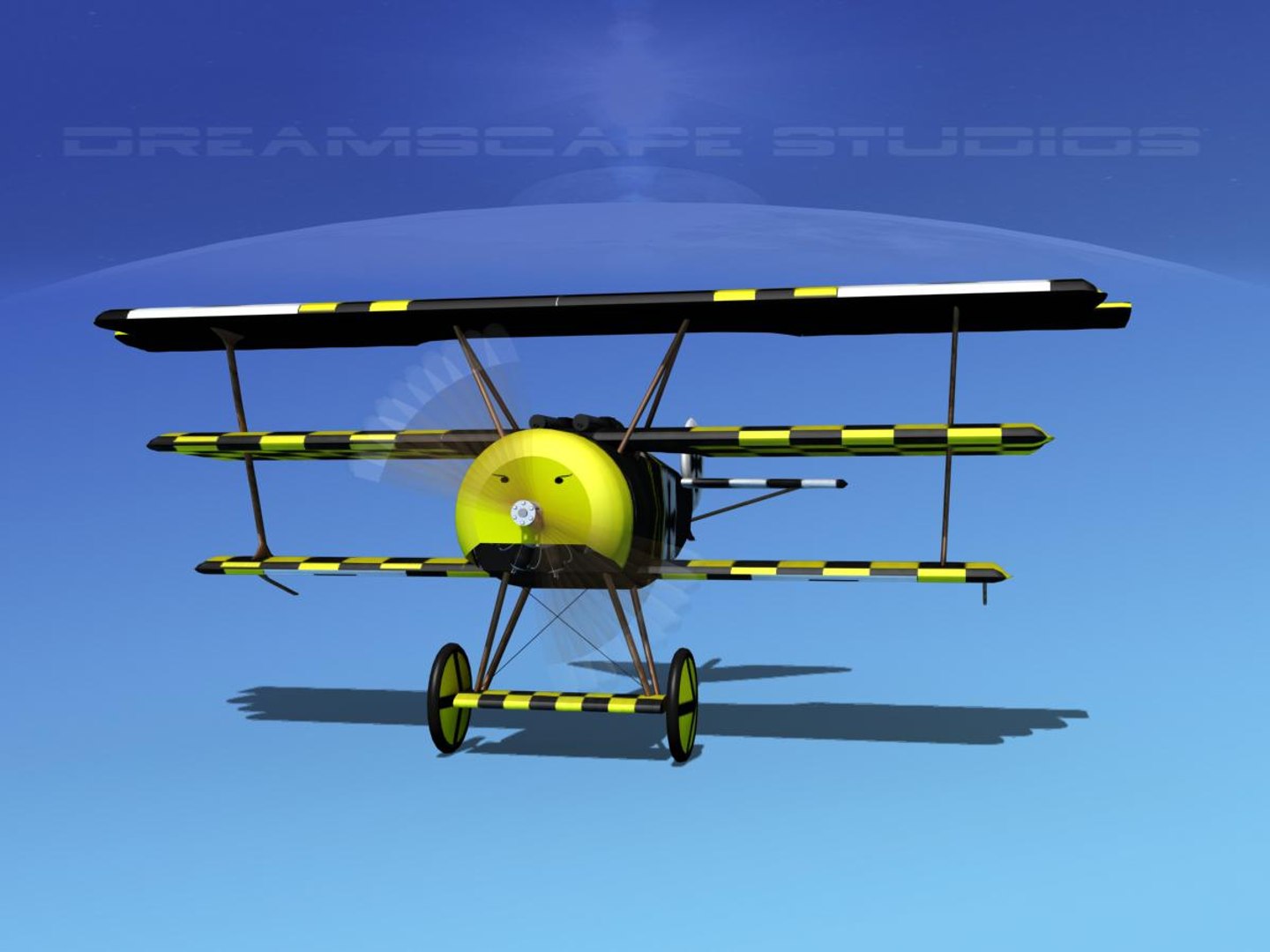 3d Triplanes Fokker Dr-1 Fighter