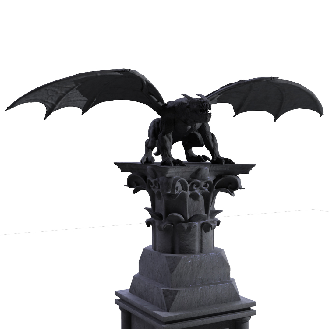 gargoyle statue monster 3d obj