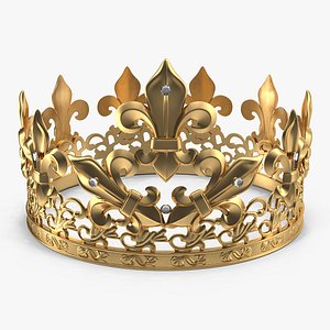 3D golden king crown royal