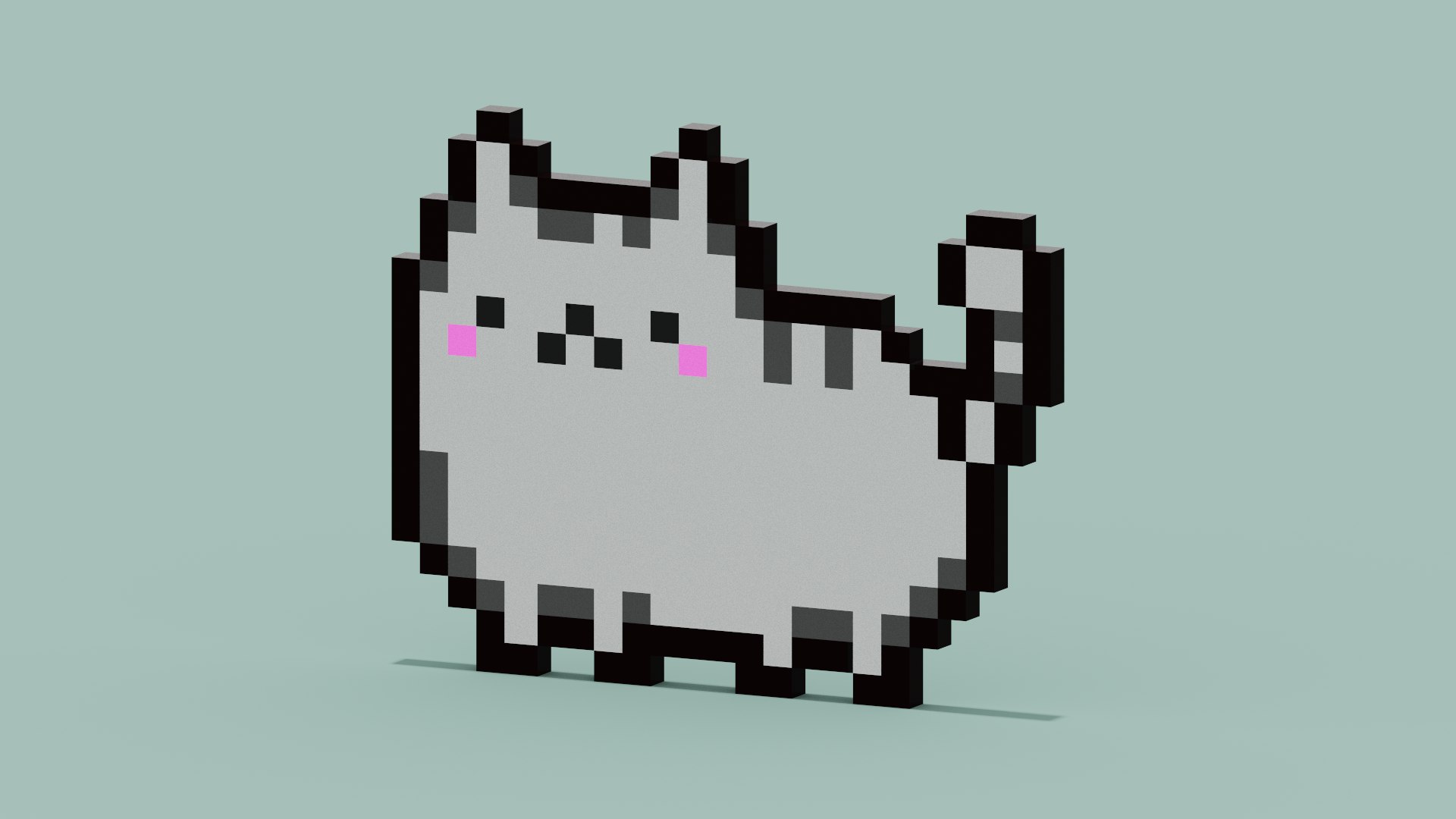 3D Pixel Cat Symbol - TurboSquid 1885160