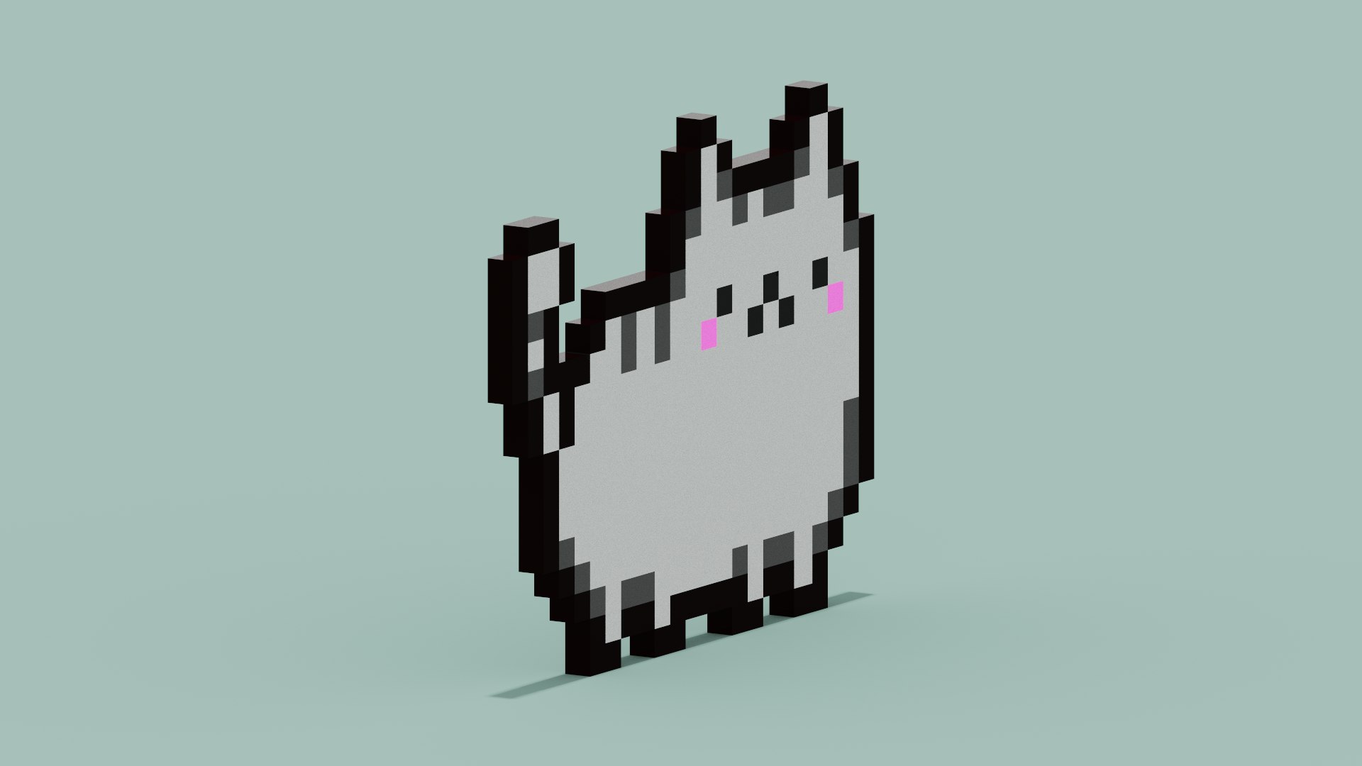 3D Pixel Cat Symbol - TurboSquid 1885160