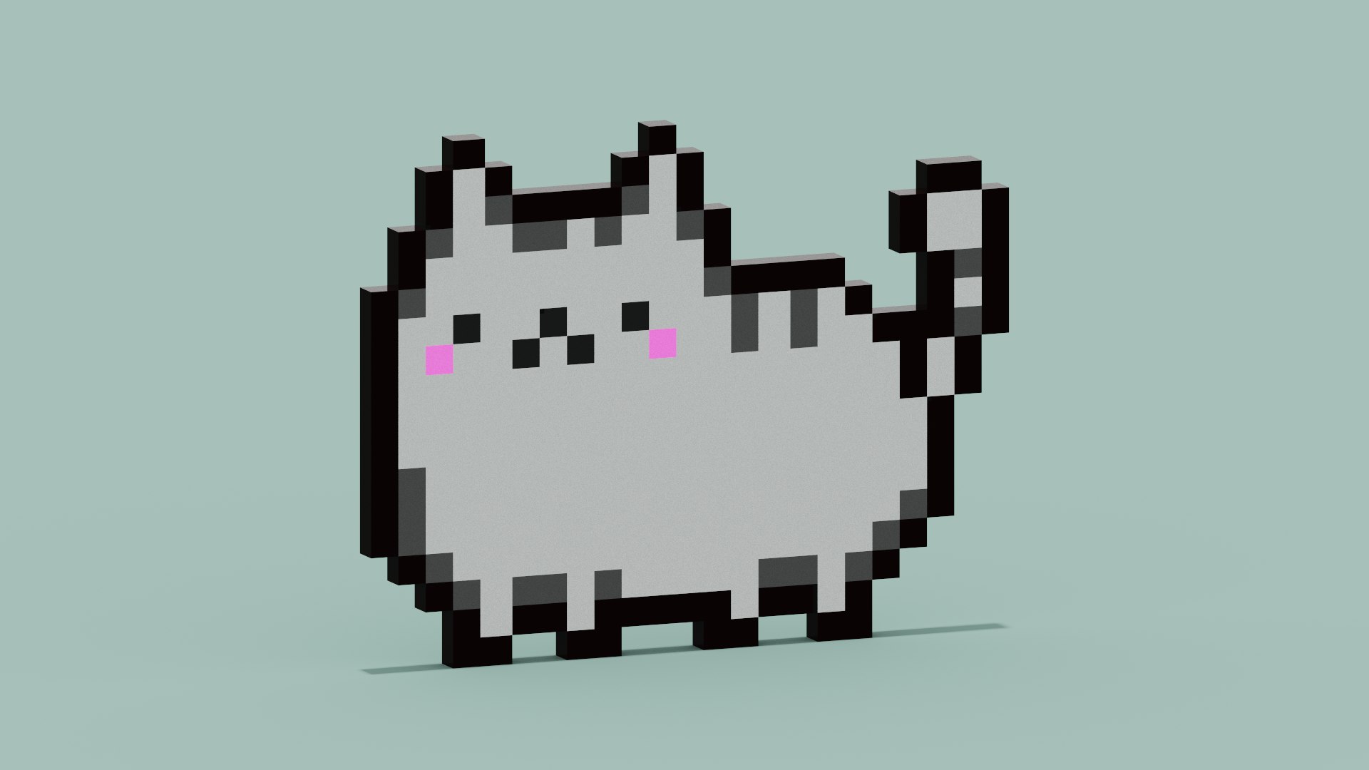 3D Pixel Cat Symbol - TurboSquid 1885160